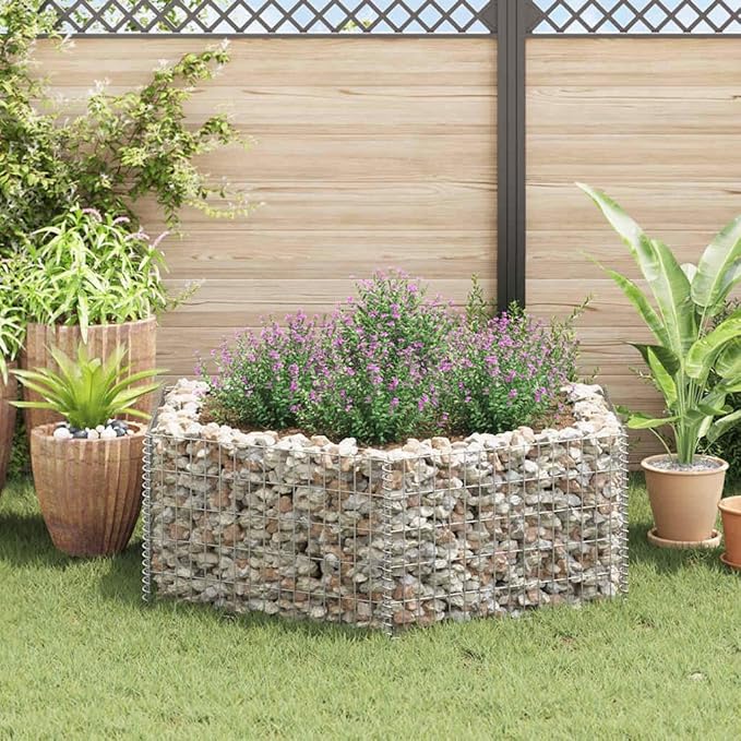Hexagonal Gabion Raised Bed Outdoor Metal Raised Garden Bed Galvanised Steel Gabion Planter 63x55.1x19.7-950