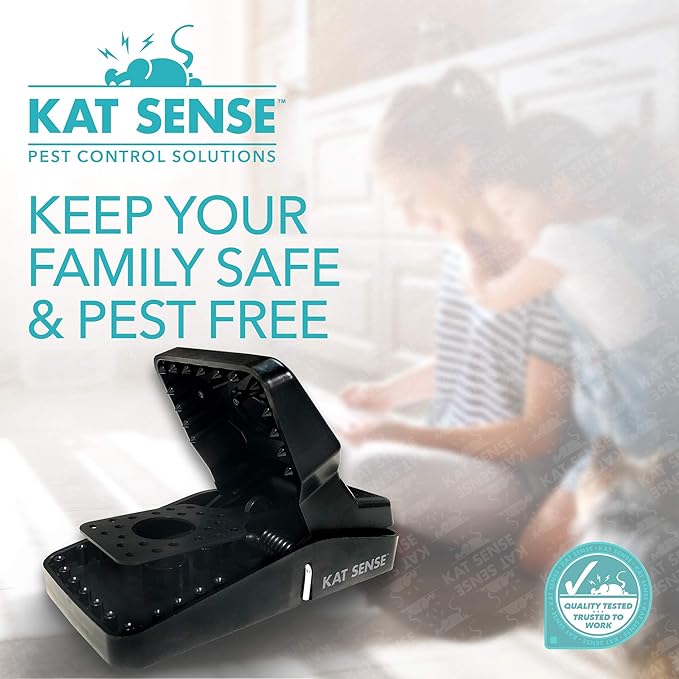Kat Sense Large Rat Snap Traps Set of 6 - Multi-Capturing Tooth Design Humane Rat Trap Indoor &amp Outdoor Use Mouse Catcher for Repeat Use High Precision Triggering Traps for Rats Mice Chipmun