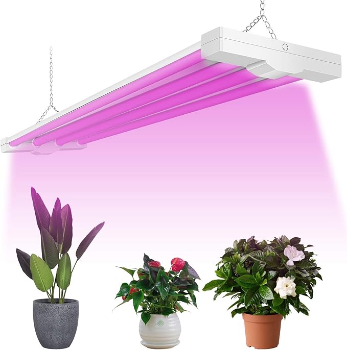 AntLux 4ft LED Grow Light 80W (600W Equivalent) Full Spectrum Integrated Growing Lamp Fixture for Greenhouse Hydroponic Indoor Plant Seedling Veg and Flower Plug in with on/Off Switch
