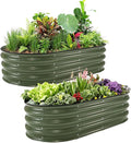 6X3x2Ft (2 Pack) Galvanized Raised Garden Bed-Open Base Metal Planter Box for Outdoor Vegetables Flowers &amp Herbs Steel Garden Raised Bed Kits