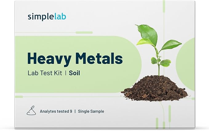 Heavy Metals in Soil Test by SimpleLab | Includes 9 compounds Including Lead Arsenic and Copper and Analysis by a Certified Laboratory | at Home Soil Lab Test | Collect Sample at Home