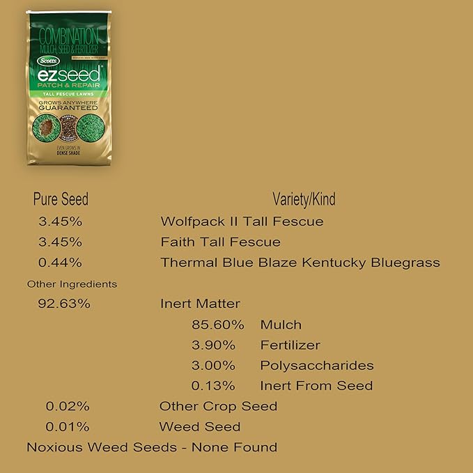 Scotts Turf Builder THICK'R LAWN and EZ Seed Patch &amp Repair for Tall Fescue Grass Seed Fertilizer and Soil Improver Bundle