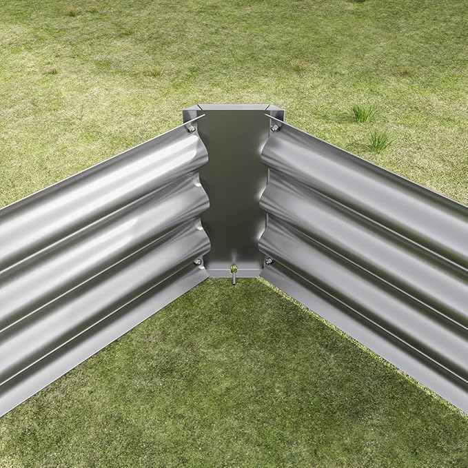 Raised Garden Bed 7.6x3.7x0.98ft Galvanized Raised Garden Bed Kit Outdoor Metal Planter Box Steel Large Deep Root Planter Box for Vegetables Flowers Herbs
