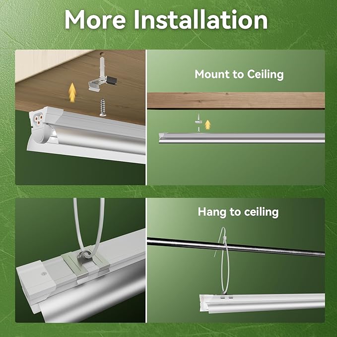 4FT Grow Lights for Indoor PlantsT8 5000K Full Spectrum Plant Light270W(6 x 45W) LED Grow Light Strips with Timer Aluminum Reflector LinkablePlant Growing Lamp Fixture for Greenhouse Indoor 6pcs