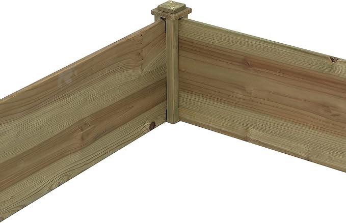 LuxenHome Wood 2 Section Raised Garden Bed 106 Inch Raised Garden Bed Fir Wood Planting Bed Solid Wood for Vegetable Flower Herbfor Outdoor Lawn Yard Patio Use