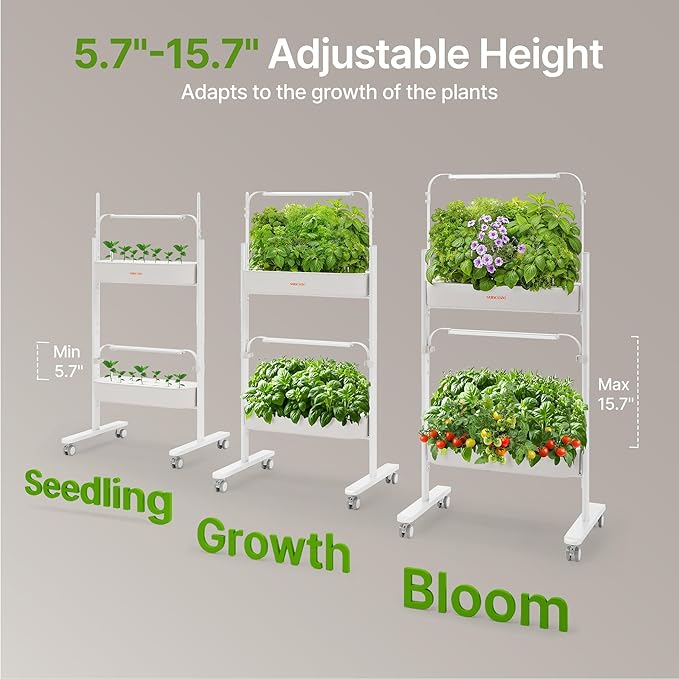 SUNCOZE 2-Tier Hydroponics Growing System Kit with 24 Pods – Full Spectrum Grow Lights Hydroponic System equipped with smart controller Indoor Herb Garden Kit for Vegetables Herbs Fruits &amp Flo