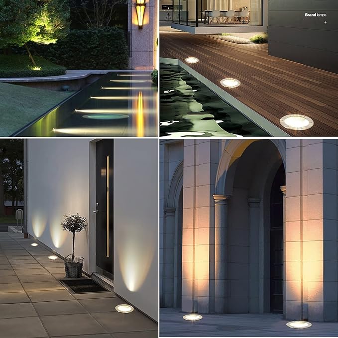 LED COB Underground Path Light Round Landscape In-ground Lights IP65 Waterproof Spotlight for Yard Garden Driveway Deck Porch Pathway(White3W-24V)