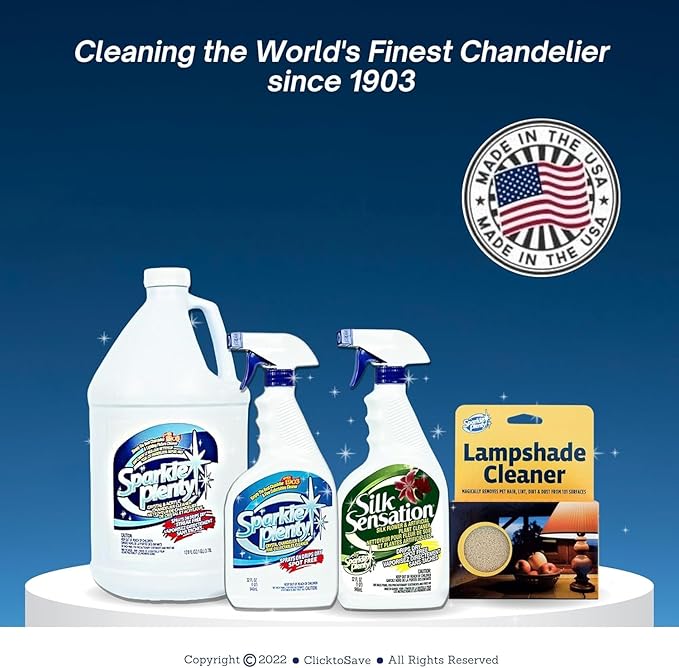 Sparkle Plenty Silk Sensation Artificial Flower &amp Plant Leaf Cleaner and Shine - Fake Flower Dusting Spray -Silk Plant Cleaner Spray No Wipe - Drip Dry Cleaning Supplies for Artificial Tree (1 Gal