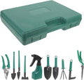 Wakauto Portable Garden Tool Set with Ergonomic Handles for Planting Soil Loosening Transplanting and Weeding Lightweight Multi-Functional Outdoor Gardening Shovels and Rakes with Storage