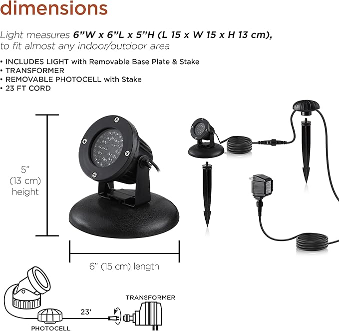 Alpine Corporation Outdoor 36 Count Pond or Garden Super Bright White LED Light with Transformer