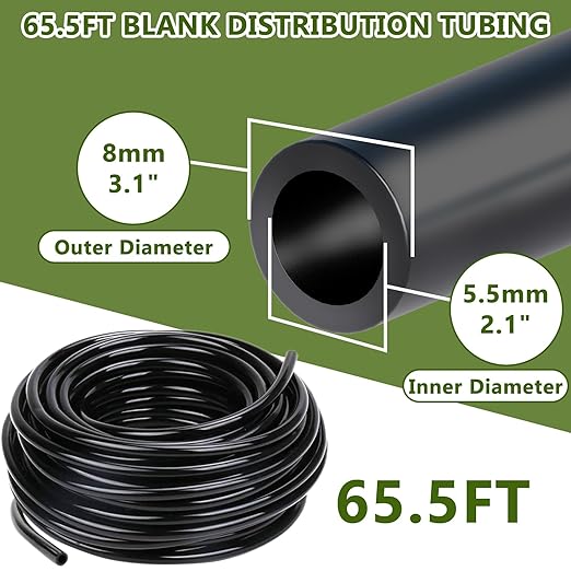 65.6FT/20M Drip Irrigation System 360° Bendable Irrigation System for Garden Garden Watering System with Quick Connector and Adjustable Nozzles Drip Irrigation Kit for Greenhouse Yard Plants