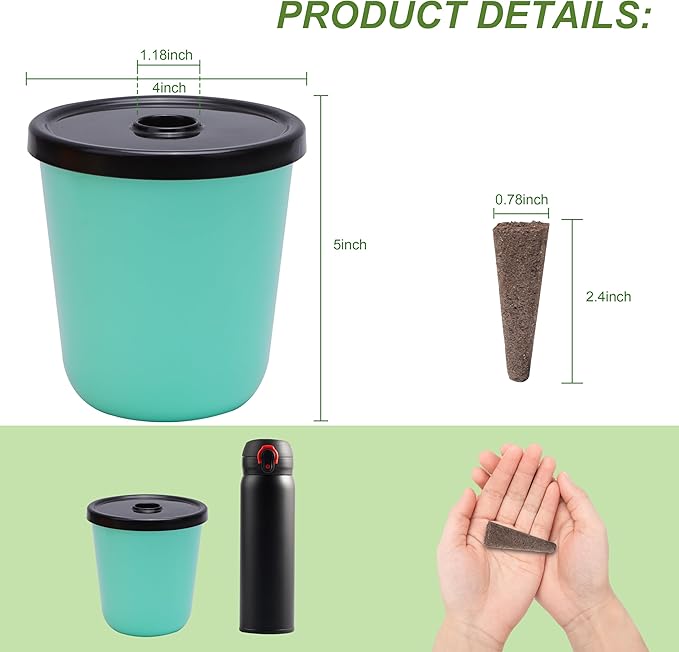 Kratky Method Hydroponic Planter Kit 8 Hydroponic Planter Plus 24 Growing Sponges for Herbs Hydroponic Mini Buckets for Windowsill Herb Garden Hydroponic Growing System for Vegetables
