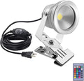 Kiven Plug in Spotlight 10W Waterproof LED Clip-on Light Plug in Landscape Light with 9.84ft Plug in Cord and On/Off Switch for Hallway Garden Patio Yard Flag(RGB)