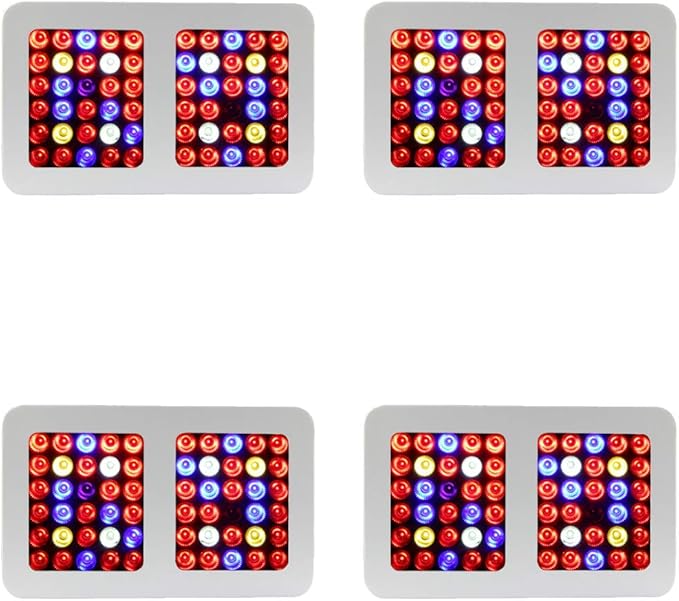 4pcs 600w Super Bright LED Indoor Garden Greenhouse Plant Growing Light Full Spectrum UV IR Double Chip LED Grow Light LED Plant Grow Light for Flower Vegetable (4pcs 600w)
