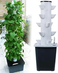Hydroponics Tower Garden Hydroponic Culture System A Plain Cultivation Kit for Herbs Fruits and Vegetables with Moisturizing Pump Adapter Network Pots