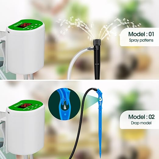 Automatic Watering System for Potted Plants Digital Display Automatic Plant Waterer Auto Watering for Plants IndoorAutomatic Drip Irrigation Kits (for 2 Pots Plants)