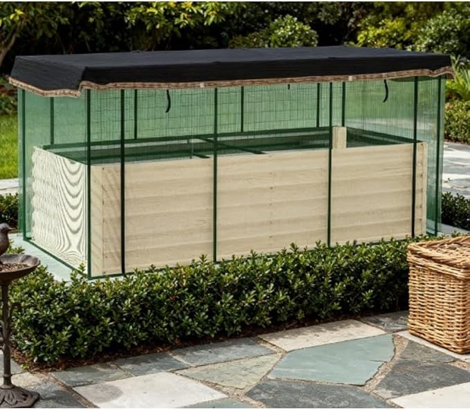 Heavy-Duty Galvanized Steel Raised Garden Bed Kit with Assembly Tools Sturdy Planter Box for Vegetables Flowers and Herbs (Beige + HDPE + Steel)
