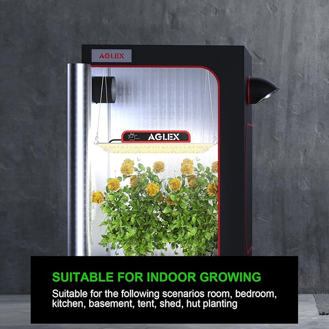AGLEX 180W Full Spectrum LED Grow Light with UV &amp IR 528 LEDs Dimmable High PPFD 4x5 ft Coverage Daisy Chain for Indoor Plant Growing Seeding Starting Veg Flower- K2000