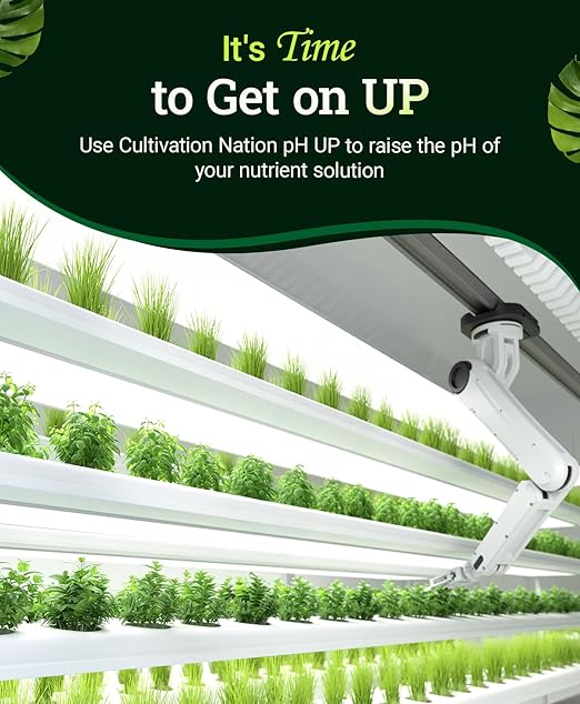 FoxFarm Cultivation Nation pH UP for Plants’ Nutrient Solutions - Formulated with Potassium Hydroxide for Adjustment - Ideal for Soil &amp Hydroponics Raises pH Levels of Nutrient Solution - 1 Pint