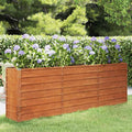 Large Garden Raised Bed Rusty Corten Steel Planter Box for Outdoor Plants Durable Rectangular Raised Garden Bed 94.5 x 94.5 x 30.3 Inch Weather-Resistant