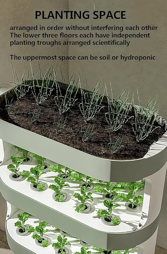 Hydroponics Tower 48 Pods Garden Hydroponic Growing System Aeroponics Grow Kit with Automatic Watering Grow Light and Timer Aquaponics Planting System Indoor Garden Planter