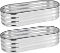 4.5x2x1 FT Oval Raised Garden Bed 2 Pcs Galvanized Raised Beds for Outdoor Planter Raised Boxes with Open-Ended BaseLarge Metal Raised Planter Beds for VegetablesFlowersTool-Free AssemblySilver