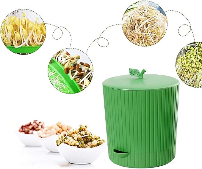 Bean Sprouts Machine Seed Sprouter Kit with Chassis360 Degrees Circulation Heating and Automatic Watering Multifunctional Planting Grid and Easy to Operation for Bean Sprouts Water Spinach
