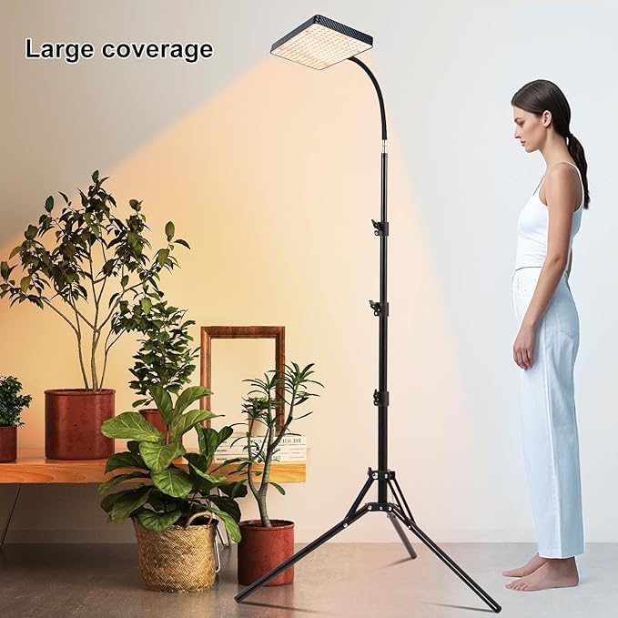 FECiDA 2026 Grow Lights with Stand Standing Grow Lights for Indoor Plants Bonsai Tree 4/8/12/16/20H Timer 25 Watt Power Draw NO Need Adapter Daisy Chain Function 24-64 Height Adjustable