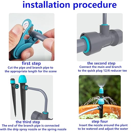 9/12mm Irrigation Main65 Ft 1/2 Inch PE Dropperfor Garden Irrigation SystemsYardsLawns Watering Equipment (20 m)