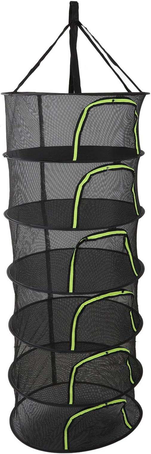 Herbs Drying Net Foldable Plant Drying Net 60cm Diameter Herbs Buds Dry Net with Storage Bag for Outdoor (6th Floor)