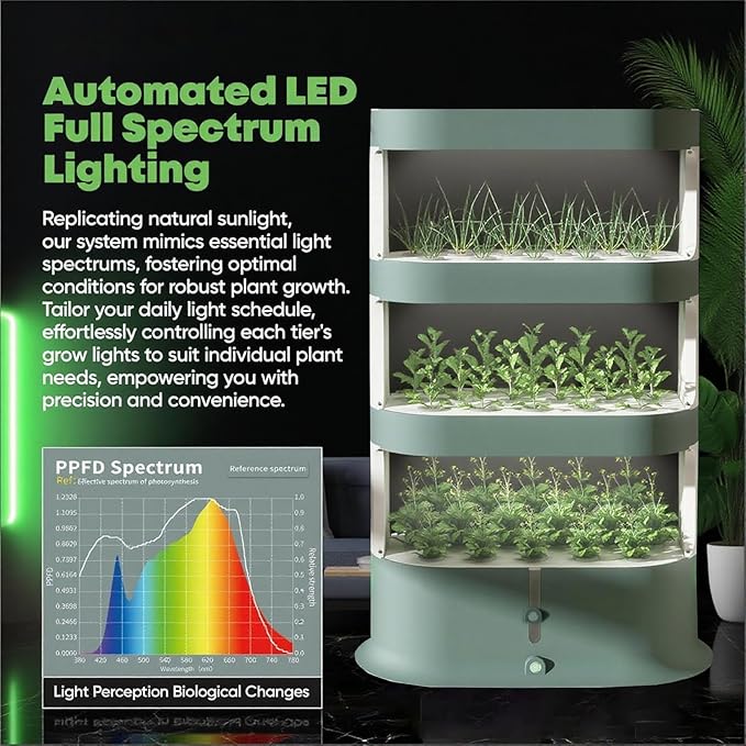 Hydroponic Cultivation System with Remote Control Automatic Pump &amp Timer for Herbs and Vegetables in greenhouses