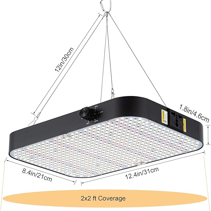 FECiDA 2026 Upgrade Professional LED Grow Light 200 Watts Actual Power 2x2 ft Grow Gent Light for All Growth Stages Higher Output Dimming Function Makes Greater Harvest and Saving Money
