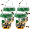 Wasp Traps for Hunting Wasps Bees Hornets Insects Yellow Jacket Traps Wasp Trap Catcher Reusable Solar Powered Hanging for Outdoor 4 Packs