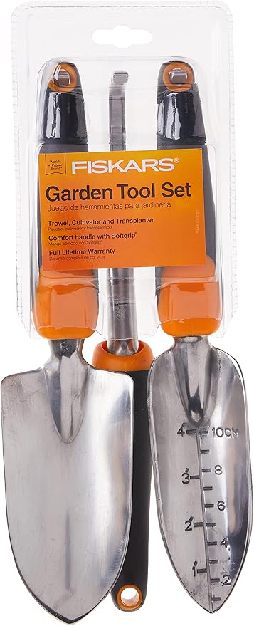 Fiskars 384490-1001 Ergo Garden Tool Set Regular Package Black/Orange