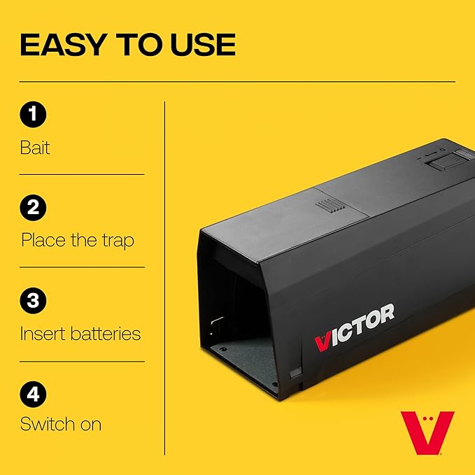 Victor Indoor Electronic Rat Trap Humane Electric Rat Traps Indoor for Home No Touch No See Traps - M241B - Quickly and Humanely Kill Rats Indoors - (Pack of 4)