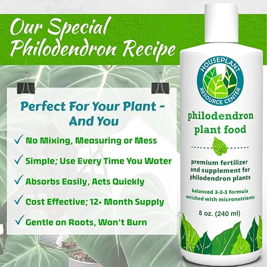 Philodendron Fertilizer – Liquid Plant Food for Strong Roots Healthy Growth &amp Lush Foliage | 3-3-3 NPK Formula with Sea Kelp Humic &amp Fulvic Acid | Essential Nutrients for Tropical Houseplant