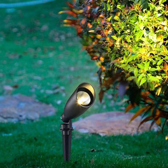10W Outdoor Spotlights - Rotation Spotlight IP66 Waterproof LED Tree Lights Garden Villa Landscape Ground Lamps Lawn Ground Lights LED Beam Spotlight(B Warm White10W(24V))