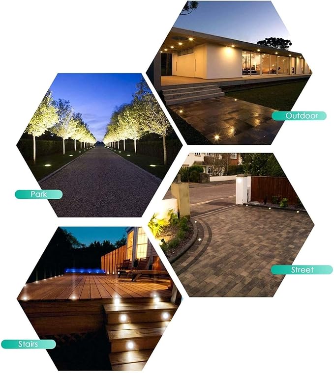 Outdoor Buried Lights Spotlight Low Voltage Landscape Lights IP67 Waterproof Ultra-Thin Recessed Ground Light Floor Lamp(Warm Light3W-(AC85-265V))