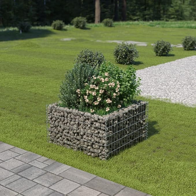 SKM Gabion Raised Bed Galvanised Steel 90x90x50 cm (Weight-10KG)
