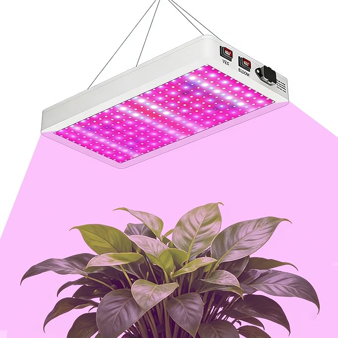 LED Plant Grow Light BW1000 Dimmable Grow Lights Full Spectrum Hanging Growing Lamps for for Indoor Plants Greenhouse Seedlings Vegetables Flowers (B1-1000W)