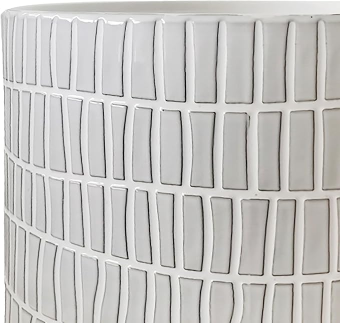 S2 1012 Tribal Planter W Saucer White