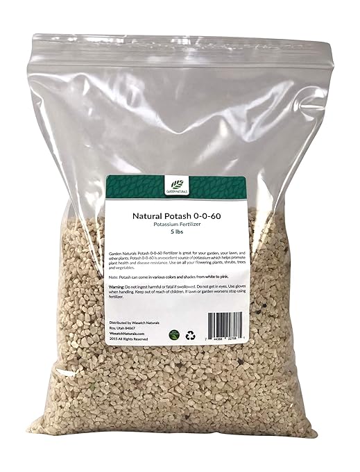 Natural Potash 0-0-60 Fertilizer 10 Pounds (Garden Naturals Brand)