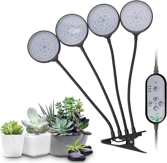 Fabul Waterproof Plant Grow Light 4 Heads High Transmittance PC Lampshade 360 Degree Bendable Greenhouse LED Grow Light