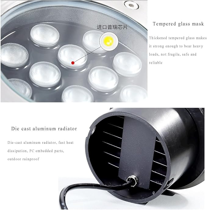 Landscape LED Underground Light - IP66 Waterproof Garden Embedded Spotlight AC85-265V 5W &amp 12W Warm Light Options