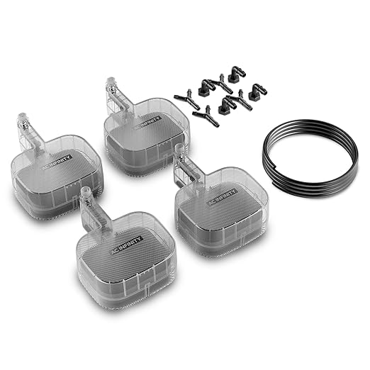 AC Infinity Auto-Fill Upgrade Valve Kit for Self-Watering Base Gravity-Powered Valve Refills Water from Larger Reservoir Secure Leak-Proof Seal 3/8 OD Tubing 4-Pack for Hydroponics &amp Grow Set
