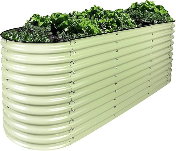 Olle Metal Raised Garden Bed Easy Quick Setup Metal Garden Bed 32 Tall 12-in-1 for Growing Flowers Herbs DIY Gardening Sage Green 32 Tall