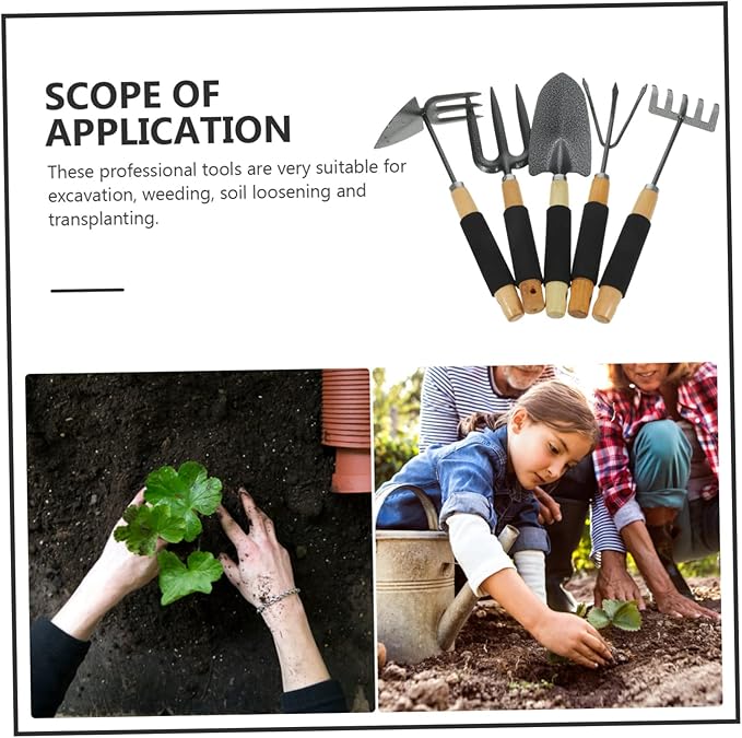 BESPORTBLE 1set Gardening Tool Ergonomic Gardening Kit Hand Shovel Rake and Spade for Planting and Transplanting Garden Tools for Outdoor Use