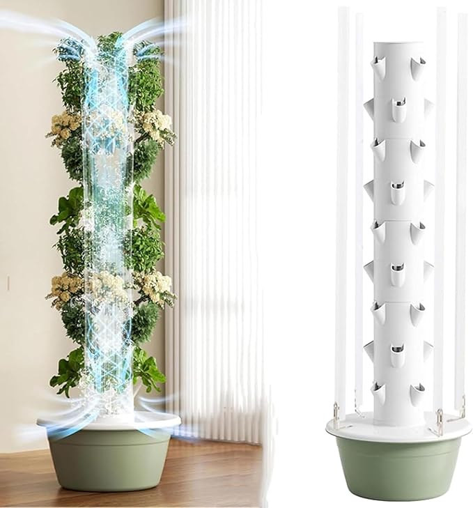 Hydroponics Growing System Vertical Tower Automated Aeroponics Indoor Tower Garden with LED Grow Lights Growing Kits Herb Garden9Layer