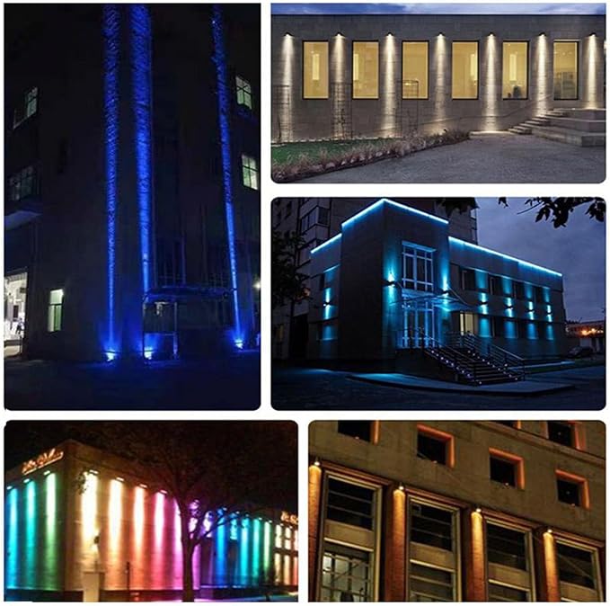 10W Rotation Spot Lights - Long Range LED Floodlights IP66 Waterproof Narrow Beam Spotlight Outdoor Wall Washer Lights Outdoor Architectural Landscape Lighting(Green24V)