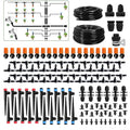260 FT Drip Irrigation System Kit Automatic Garden Watering System with 2/5 &amp 1/4 Tube for Greenhouse Lawn Raised Bed Micro Misting Plant Sprinkler System Adjustable Drip Emitters